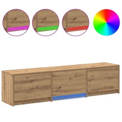 Meuble TV avec LED 165 x 34 x 40 cm Chêne artisan 634093634093