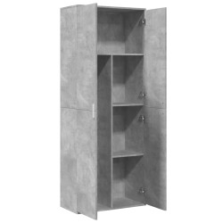 Buffet haut gris béton 70x35x180 cm bois d'ingénierie 634098634098