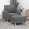 Fauteuil avec repose-pied Gris foncé 60 cm Tissu 634100634100