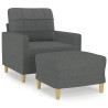 Fauteuil avec repose-pied Gris foncé 60 cm Tissu 634100634100