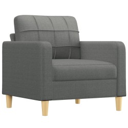 Fauteuil avec repose-pied Gris foncé 60 cm Tissu 634100634100