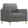 Fauteuil avec repose-pied Gris foncé 60 cm Tissu 634100634100