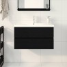 Meuble de Lavabo de Salle de Bain Chêne noir 80 x 39 x 62 cm 634102634102