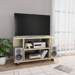 Meuble TV et roulettes chêne sonoma 80x40x45 cm bois ingénierie 634106634106