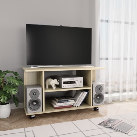 Meuble TV et roulettes chêne sonoma 80x40x45 cm bois ingénierie 634106634106