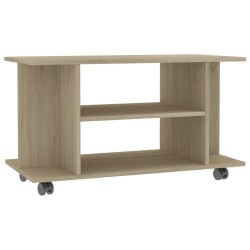 Meuble TV et roulettes chêne sonoma 80x40x45 cm bois ingénierie 634106634106