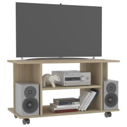 Meuble TV et roulettes chêne sonoma 80x40x45 cm bois ingénierie 634106634106