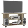 Meuble TV et roulettes chêne sonoma 80x40x45 cm bois ingénierie 634106634106