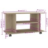 Meuble TV et roulettes chêne sonoma 80x40x45 cm bois ingénierie 634106634106