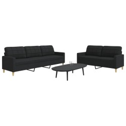 Ensemble de canapés 2 pcs noir tissu 634110634110