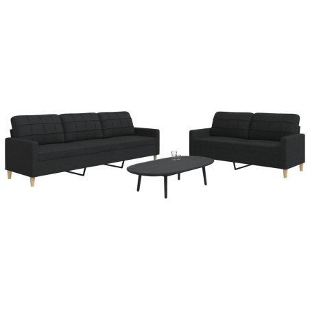 Ensemble de canapés 2 pcs noir tissu 634110634110