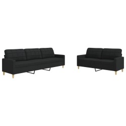 Ensemble de canapés 2 pcs noir tissu 634110634110