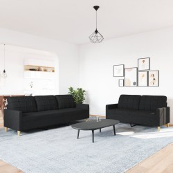 Ensemble de canapés 2 pcs noir tissu 634110634110