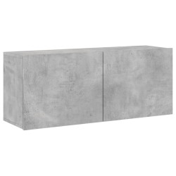 Meuble TV mural gris béton 100x30x41 cm 634114634114
