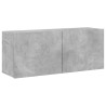 Meuble TV mural gris béton 100x30x41 cm 634114634114
