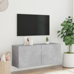 Meuble TV mural gris béton 100x30x41 cm 634114634114