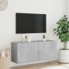 Meuble TV mural gris béton 100x30x41 cm 634114634114