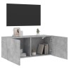 Meuble TV mural gris béton 100x30x41 cm 634114634114