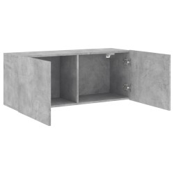 Meuble TV mural gris béton 100x30x41 cm 634114634114