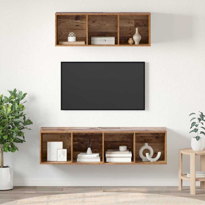 Ensemble meuble TV 2 pcs Bois Ancien Bois d'ingénierie 634115634115