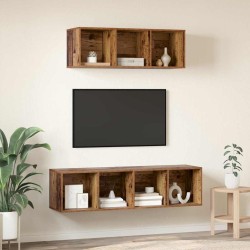 Ensemble meuble TV 2 pcs Bois Ancien Bois d'ingénierie 634115634115