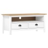 Meuble TV Hill Range Blanc 110x40x47 cm Bois de pin solide 634122634122