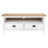 Meuble TV Hill Range Blanc 110x40x47 cm Bois de pin solide 634122634122