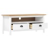 Meuble TV Hill Range Blanc 110x40x47 cm Bois de pin solide 634122634122