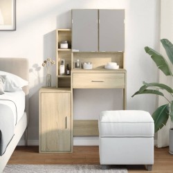 Coiffeuse avec armoire chêne sonoma 80x35x132 cm 634124634124