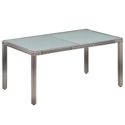 Salon de jardin 7 pcs avec coussins Résine tressée Gris 634128634128