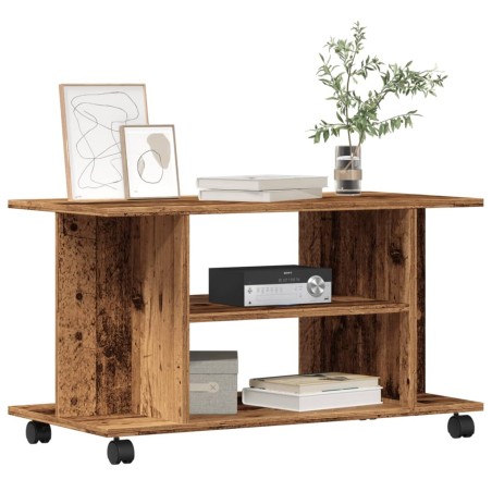 Meuble TV avec roulettes vieux bois 80x40x45 cm bois ingénierie 634130634130