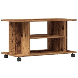 Meuble TV avec roulettes vieux bois 80x40x45 cm bois ingénierie 634130634130