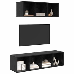 Ensemble meuble TV 2 pcs Chêne noir Bois d'ingénierie 634133634133