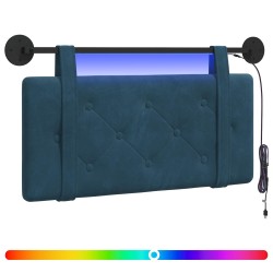 Tête de lit suspendue Avec lumière LED Bleu Velours 634135634135