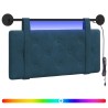 Tête de lit suspendue Avec lumière LED Bleu Velours 634135634135