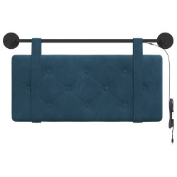Tête de lit suspendue Avec lumière LED Bleu Velours 634135634135