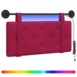 Tête de lit suspendue Avec lumière LED Bordeaux Velours 634136634136
