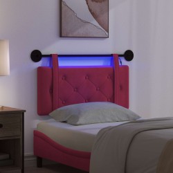Tête de lit suspendue Avec lumière LED Bordeaux Velours 634136634136