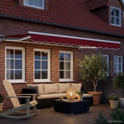 Auvent rétractable électrique Rouge et Blanc 3 x 2,5 m 634141634141