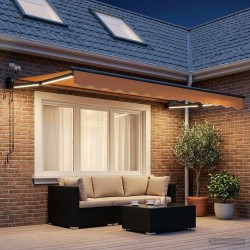 Auvent rétractable électrique Sable 100% Polyester et Aluminium 634143634143