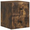 Cabinet de chevet mural 2 pcs Chêne fumé 33 x 34,5 x 40 cm 634154634154