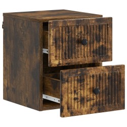 Cabinet de chevet mural 2 pcs Chêne fumé 33 x 34,5 x 40 cm 634154634154