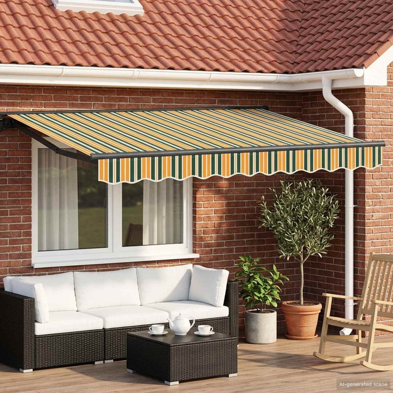 Auvent rétractable électrique Vert, Jaune, Anthracite 3 x 2,5 m 634155634155