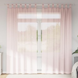 Voilages à œillets 2 pcs rose clair 140 x 225 cm 634158634158
