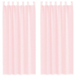 Voilages à œillets 2 pcs rose clair 140 x 225 cm 634158634158