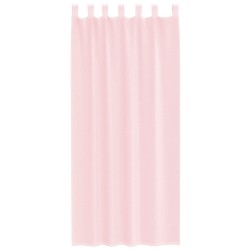 Voilages à œillets 2 pcs rose clair 140 x 225 cm 634158634158
