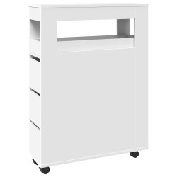 Meuble étroit de salle de bain à roulettes blanc 634162634162