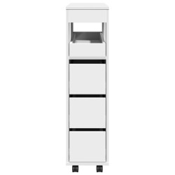 Meuble étroit de salle de bain à roulettes blanc 634162634162