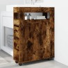 Meuble étroit de salle de bain à roulettes chêne fumé 634163634163