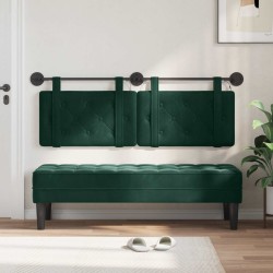 Tête de lit suspendue Avec lumière LED Vert foncé Velours 634166634166